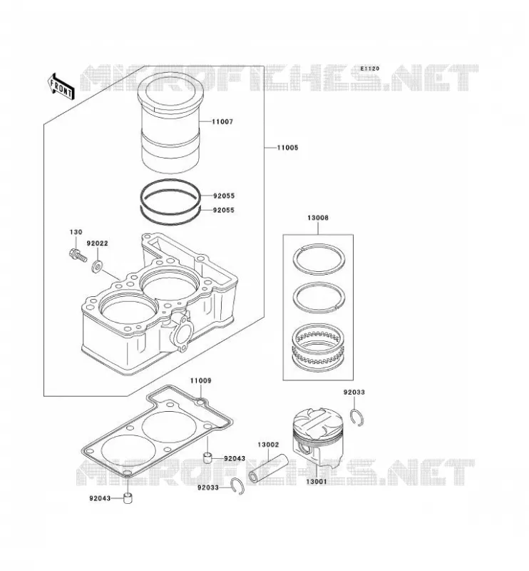 CYLINDRE/PISTON Kawasaki MOTOS 250 1996 ELIMINATOR 250  EL250-F2