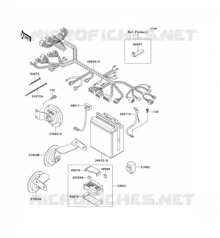 CHASSIS EQUIPMENT ELECTRIQUE Kawasaki MOTOS 250 1996 ELIMINATOR 250  EL250-F2