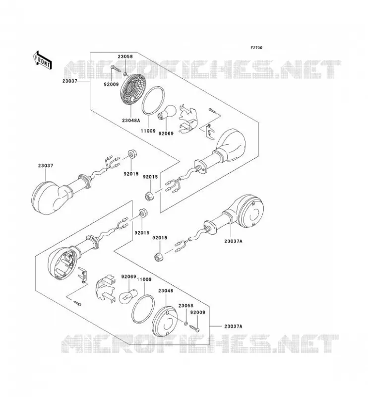 CLIGNOTANTS Kawasaki MOTOS 250 1999 ELIMINATOR 250  EL250-F4