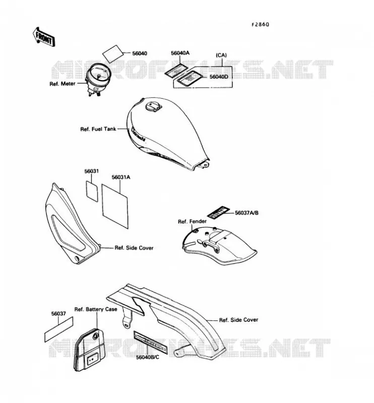LABEL Kawasaki MOTOS 450 1985 LTD450  EN450-A1