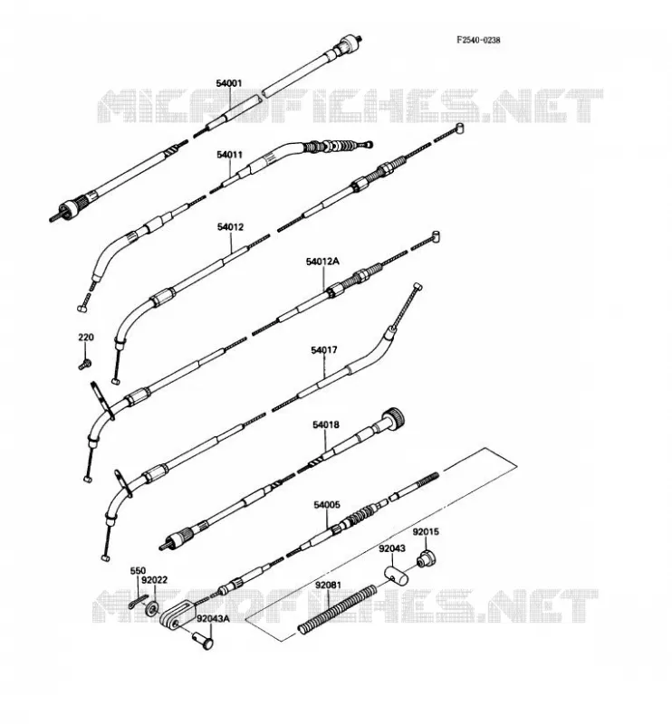 CABLES Kawasaki MOTOS 450 1987 LTD450  EN450-A3