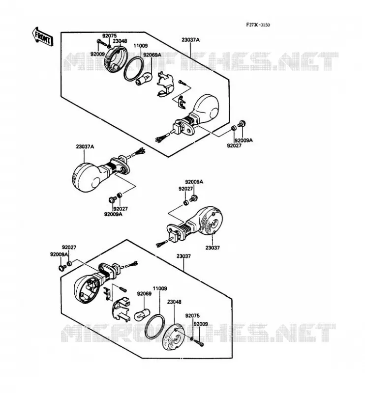 CLIGNOTANTS Kawasaki MOTOS 450 1987 LTD450  EN450-A3