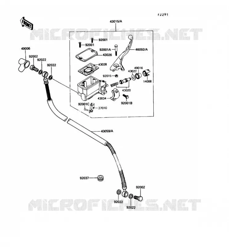 MAITRE CYLINDRE AV Kawasaki MOTOS 450 1987 LTD450  EN450-A3