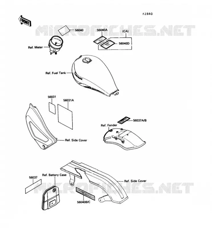 LABEL Kawasaki MOTOS 450 1989 LTD450  EN450-A5