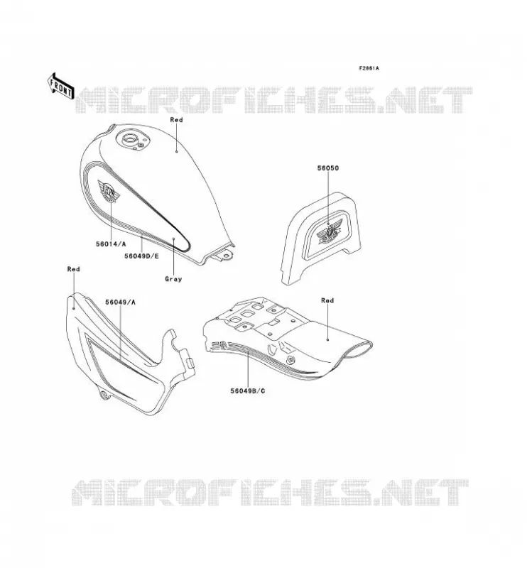 STICKER(ROUGE/GRIS) Kawasaki MOTOS 500 1993 EN500  EN500-A4