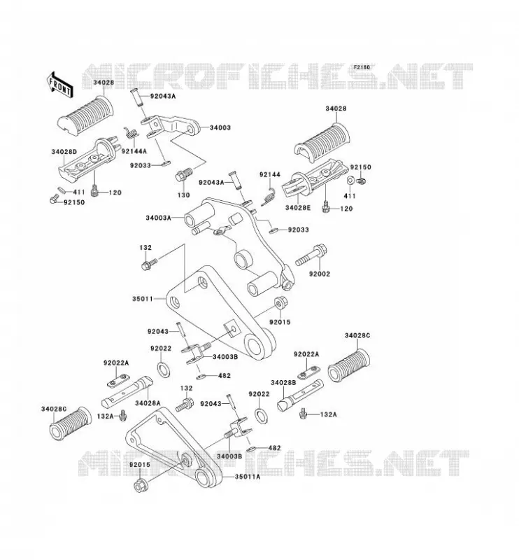 REPOSE PIED Kawasaki MOTOS 500 1993 EN500  EN500-A4