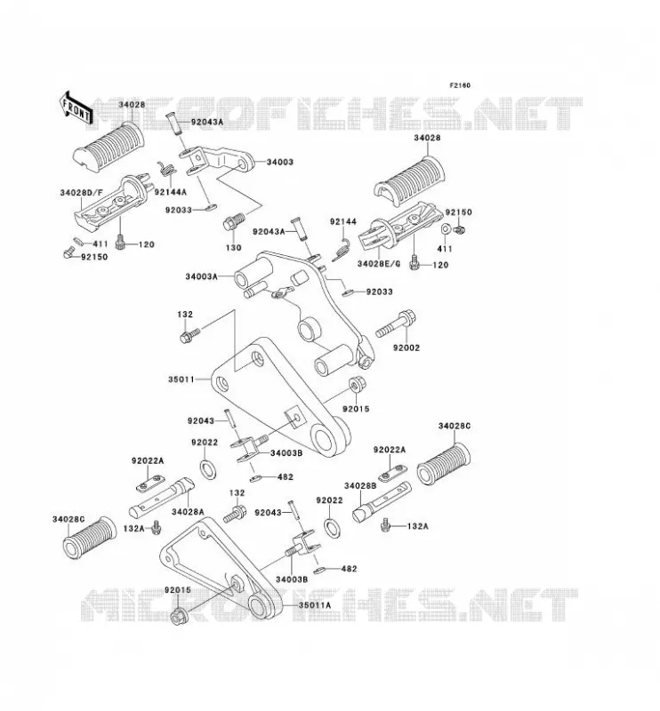 REPOSE PIED Kawasaki MOTOS 500 1996 EN500  EN500-A7