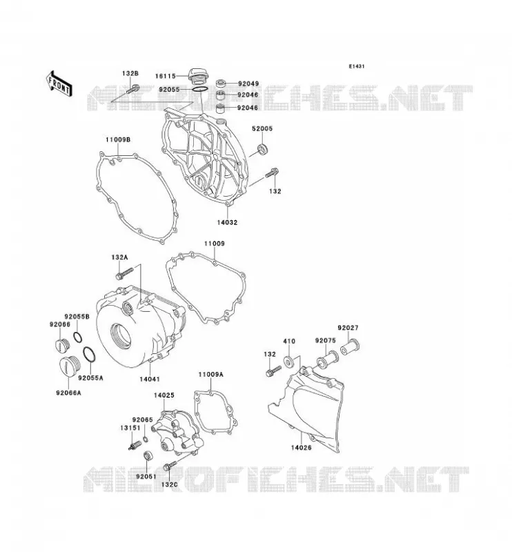 COUVERCLES MOTEUR Kawasaki MOTOS 500 1995 EN500  EN500-B2