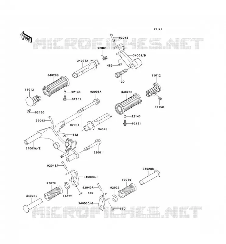 REPOSE PIED Kawasaki MOTOS 500 2009 EN500 LTD  EN500C9F