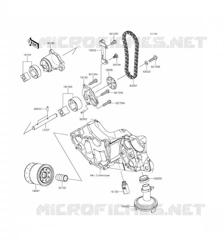POMPE A HUILE/FILTRE &Agrave; HUILE Kawasaki MOTOS 650 2015 VULCAN S  EN650AFF