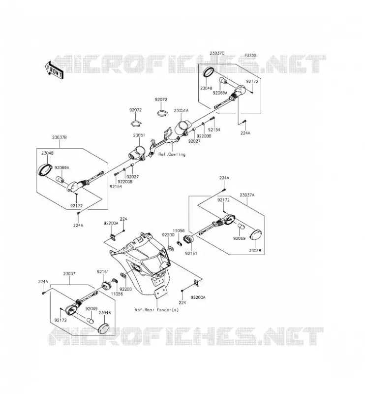CLIGNOTANTS Kawasaki MOTOS 650 2016 VULCAN S ABS  EN650BGF