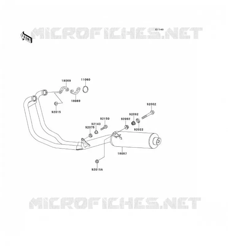 &Eacute;CHAPPEMENT Kawasaki MOTOS 500 2000 ER-5  ER500-A4