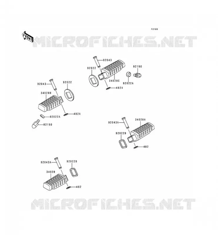 REPOSE PIED Kawasaki MOTOS 500 1997 ER-5  ER500-B1