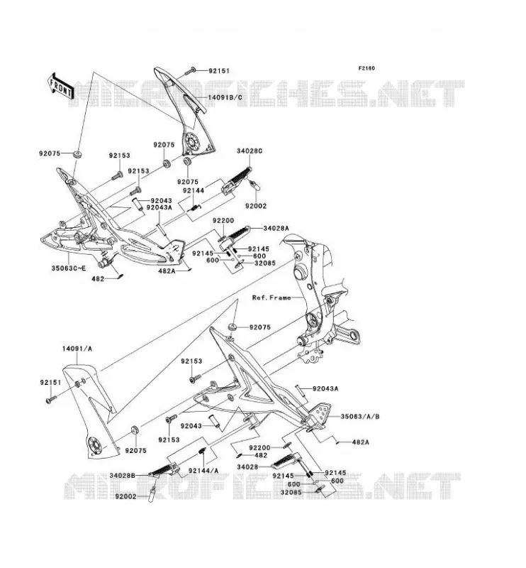 REPOSE PIED Kawasaki MOTOS 650 2008 ER-6N  ER650A8F