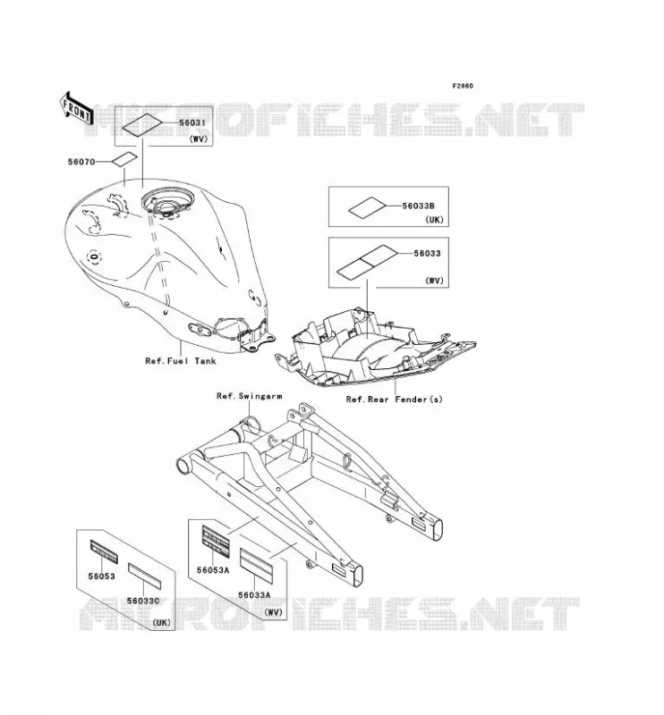 LABEL Kawasaki MOTOS 650 2007 ER-6N ABS  ER650B7F