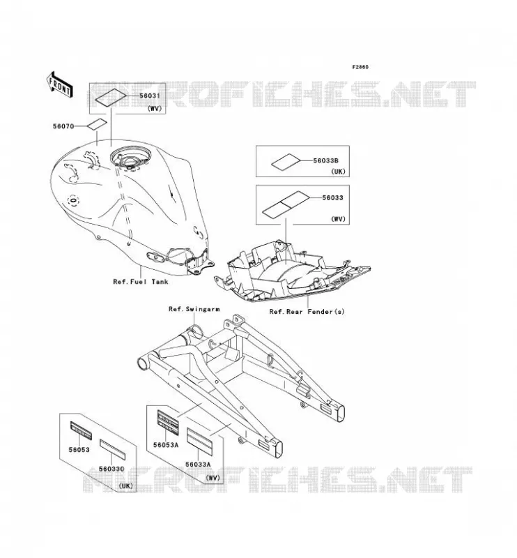 LABEL Kawasaki MOTOS 650 2007 ER-6N ABS  ER650B7F