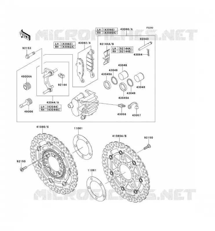 FREIN AVANT Kawasaki MOTOS 650 2008 ER-6N ABS  ER650B8F