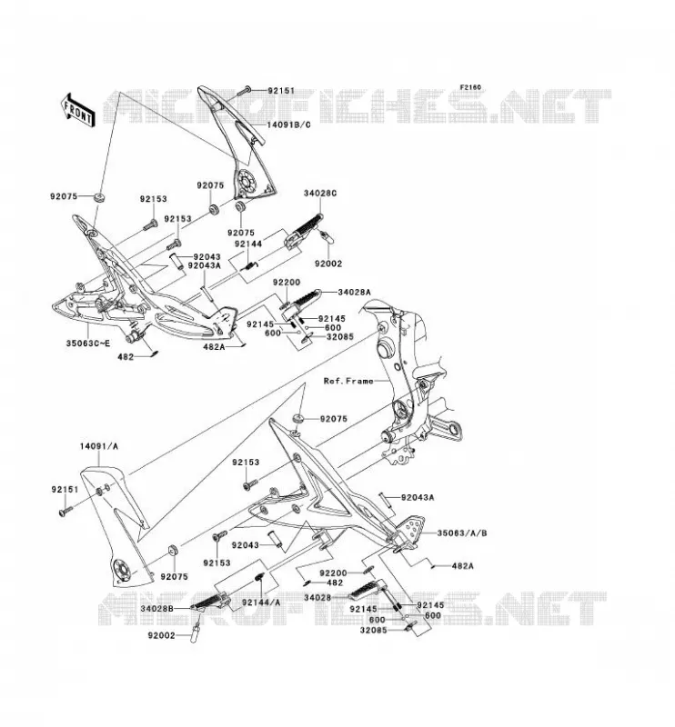 REPOSE PIED Kawasaki MOTOS 650 2008 ER-6N ABS  ER650B8F