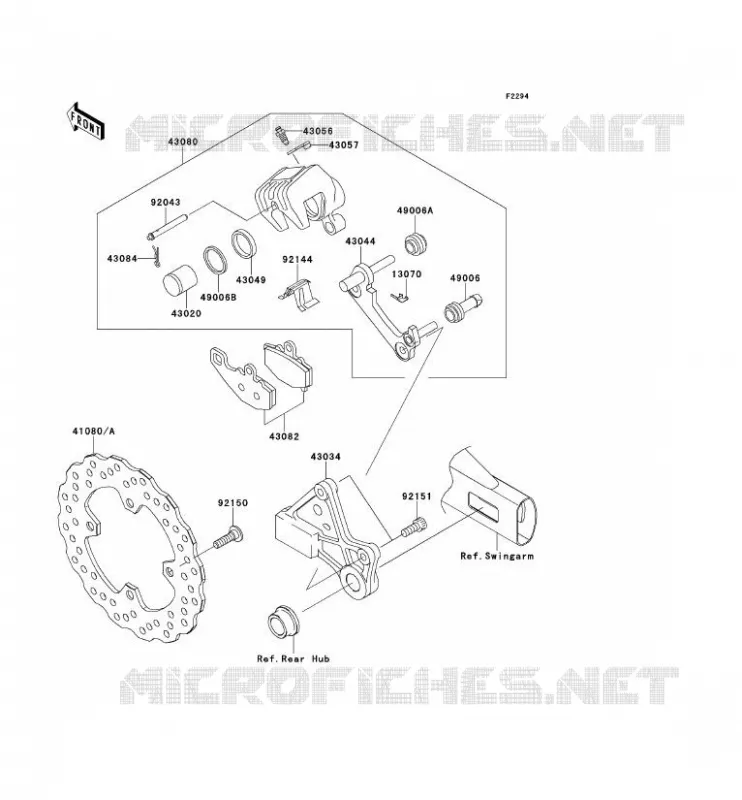 FREIN ARRIERE Kawasaki MOTOS 650 2009 ER-6N  ER650C9F