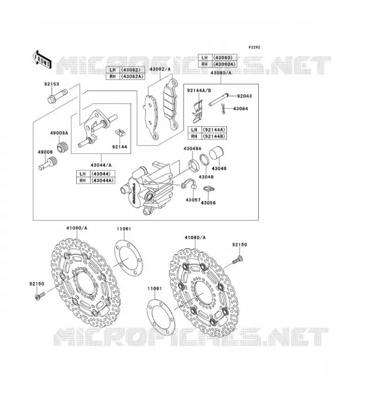 FREIN AVANT Kawasaki MOTOS 650 2011 ER-6N  ER650CBF