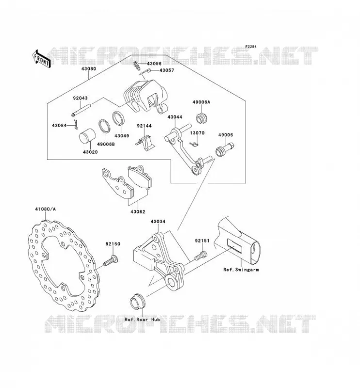FREIN ARRIERE Kawasaki MOTOS 650 2011 ER-6N  ER650CBF