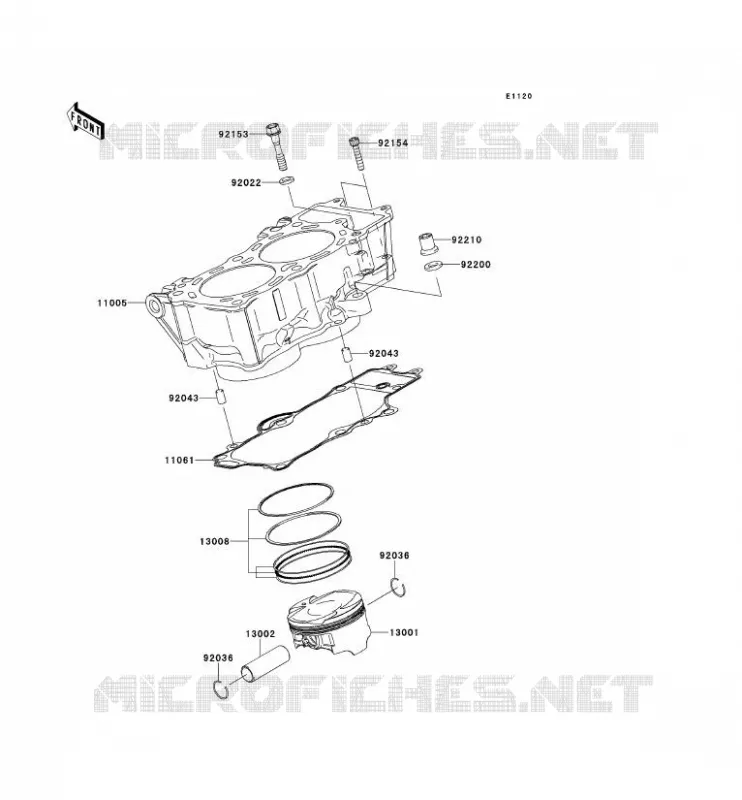 CYLINDRE/PISTON Kawasaki MOTOS 650 2011 ER-6N ABS  ER650DBF