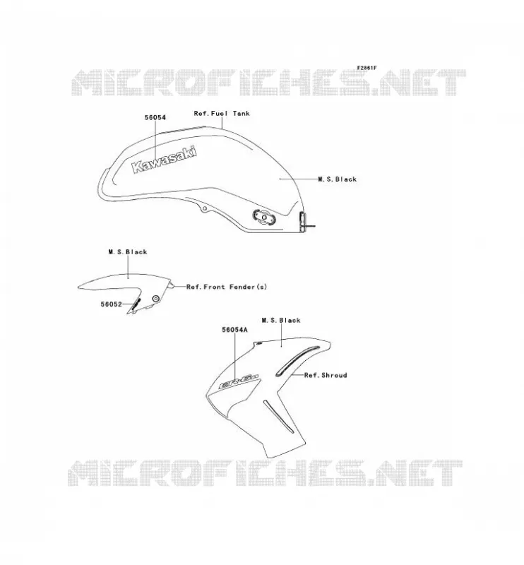 STICKER(M.S.BLACK) Kawasaki MOTOS 650 2011 ER-6N ABS  ER650DBF
