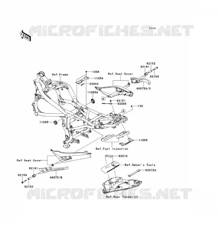 PIECE DE CADRE (COUVERTURE) Kawasaki MOTOS 650 2011 ER-6N ABS  ER650DBF