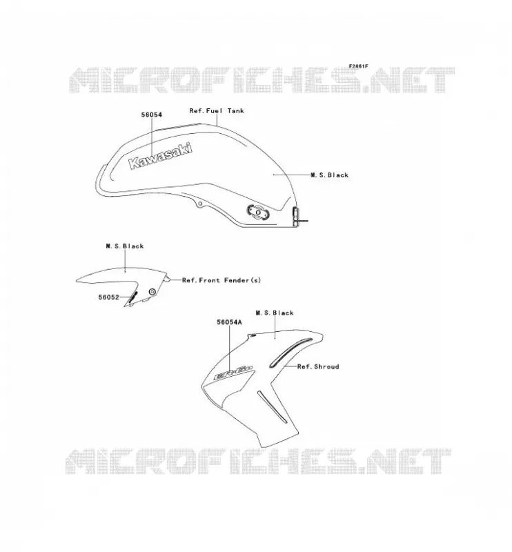 STICKER(M.S.BLACK) Kawasaki MOTOS 650 2011 ER-6N ABS  ER650DBF