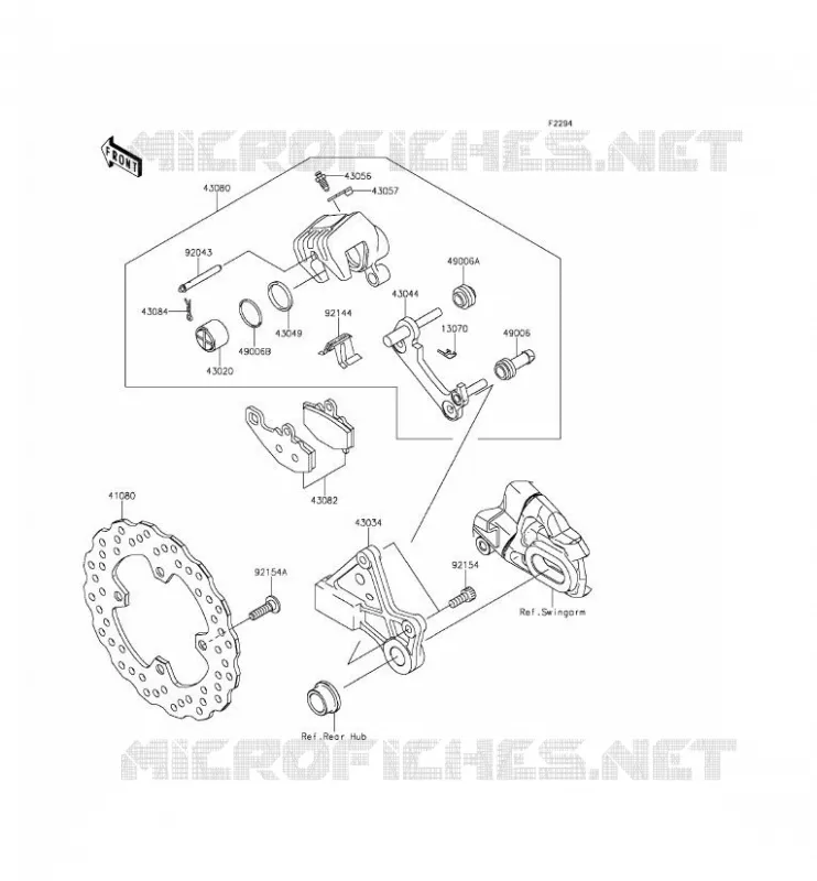 FREIN ARRIERE Kawasaki MOTOS 650 2012 ER-6N  ER650ECF
