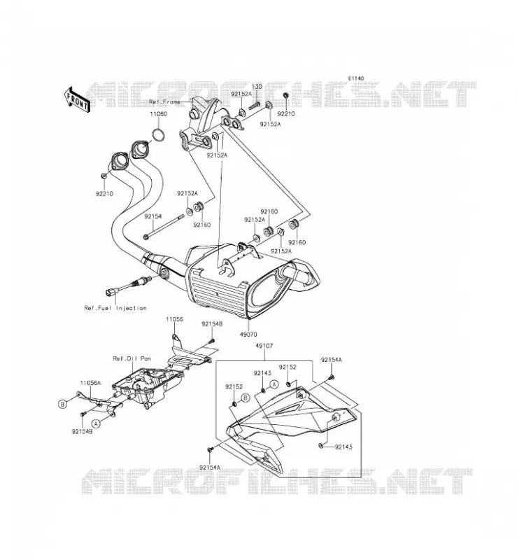&Eacute;CHAPPEMENT Kawasaki MOTOS 650 2012 ER-6N  ER650ECF