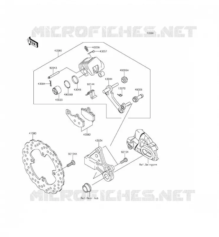 FREIN ARRIERE Kawasaki MOTOS 650 2012 ER-6N  ER650ECF