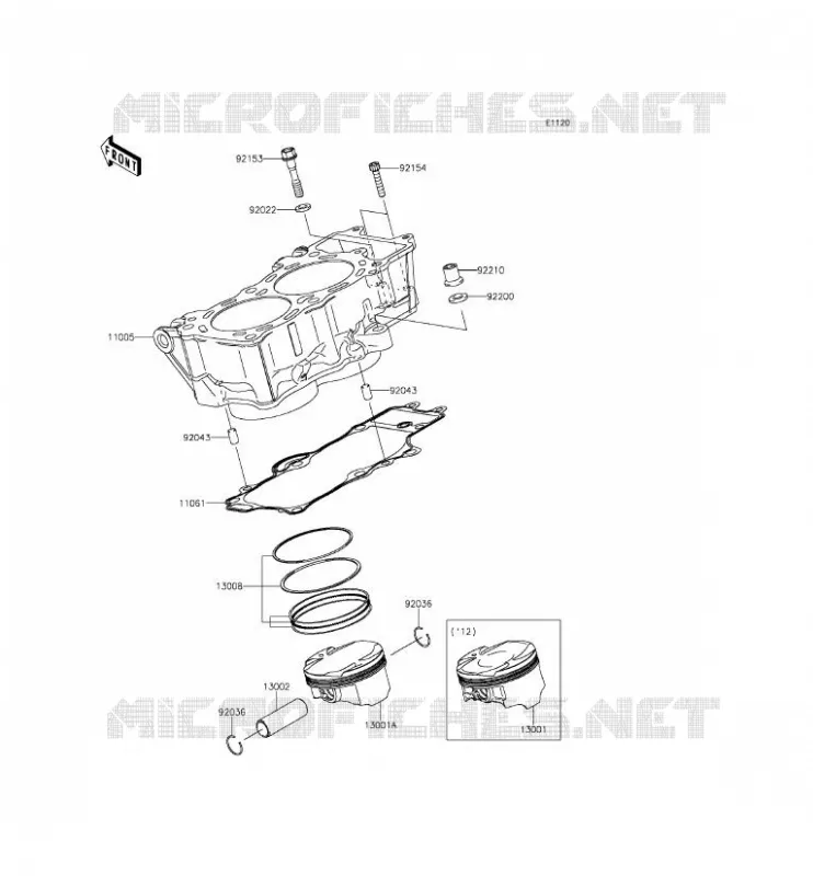 CYLINDRE/PISTON Kawasaki MOTOS 650 2012 ER-6N  ER650ECF