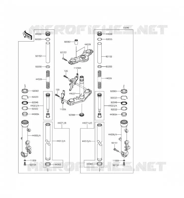 FOURCHE Kawasaki MOTOS 650 2012 ER-6N  ER650ECF