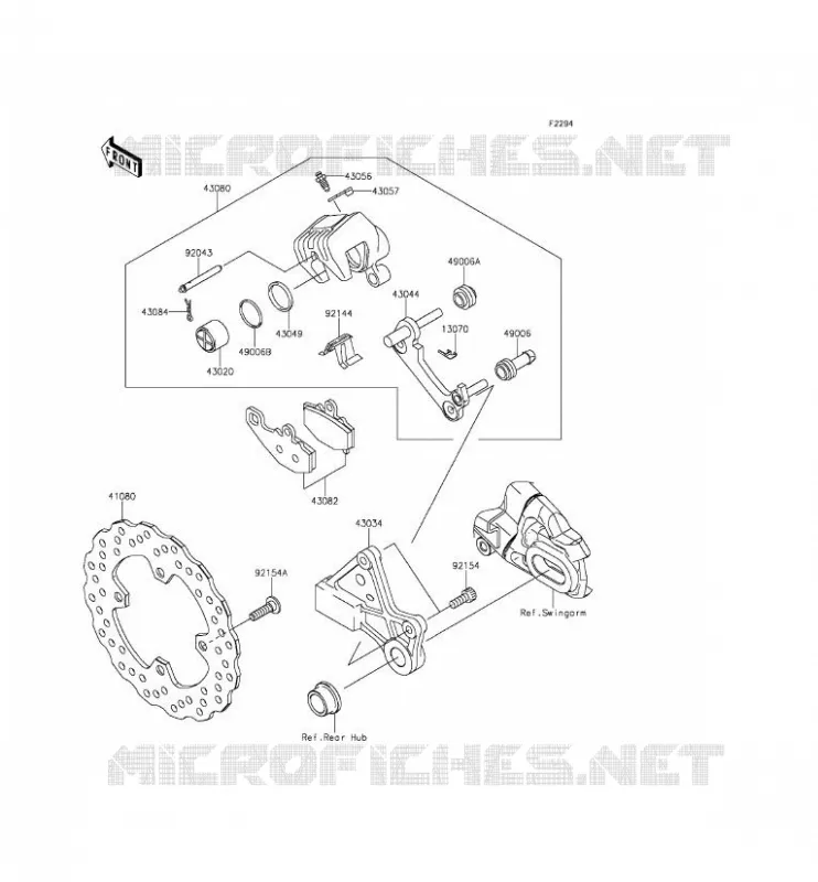 FREIN ARRIERE Kawasaki MOTOS 650 2012 ER-6N  ER650ECF