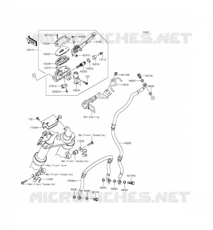 MAITRE CYLINDRE AV Kawasaki MOTOS 650 2012 ER-6N  ER650ECF