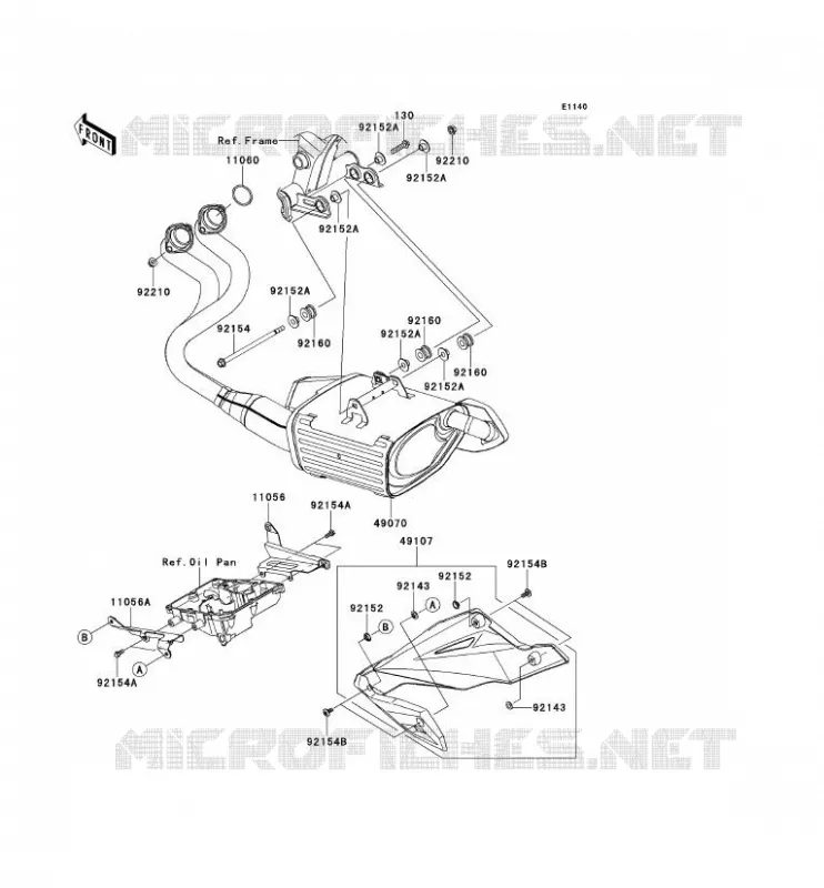 &Eacute;CHAPPEMENT Kawasaki MOTOS 650 2012 ER-6N  ER650ECF
