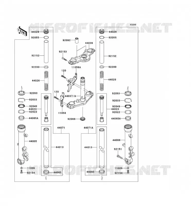 FOURCHE Kawasaki MOTOS 650 2012 ER-6N  ER650ECF