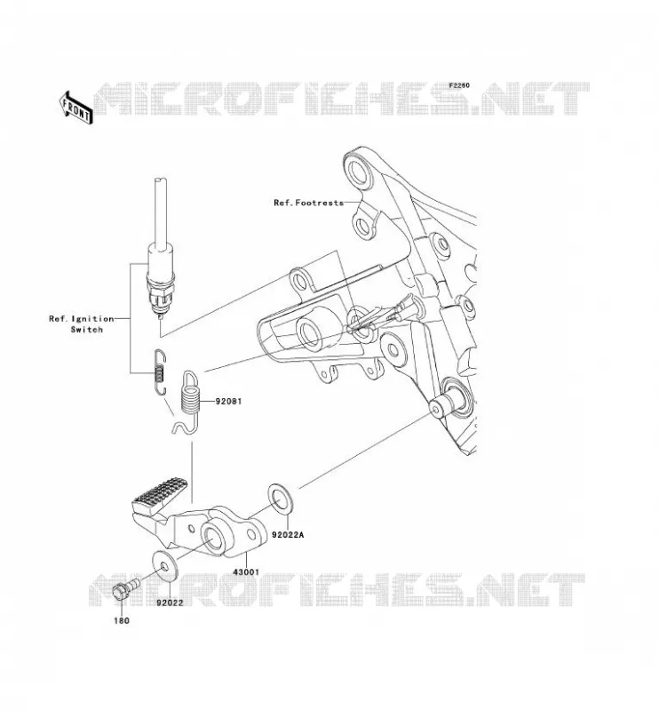 PEDALE DE FREIN/TORQUE LINK Kawasaki MOTOS 650 2012 ER-6N  ER650ECF