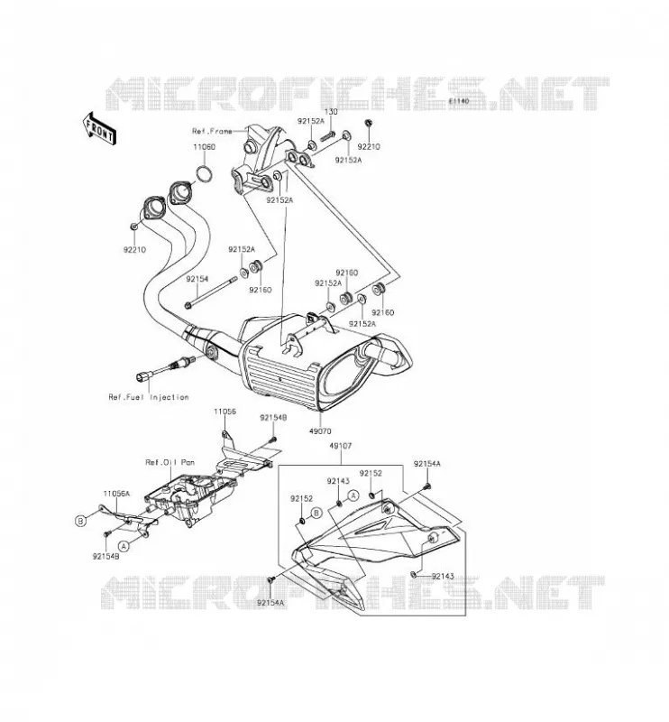 &Eacute;CHAPPEMENT Kawasaki MOTOS 650 2013 ER-6N  ER650EDS