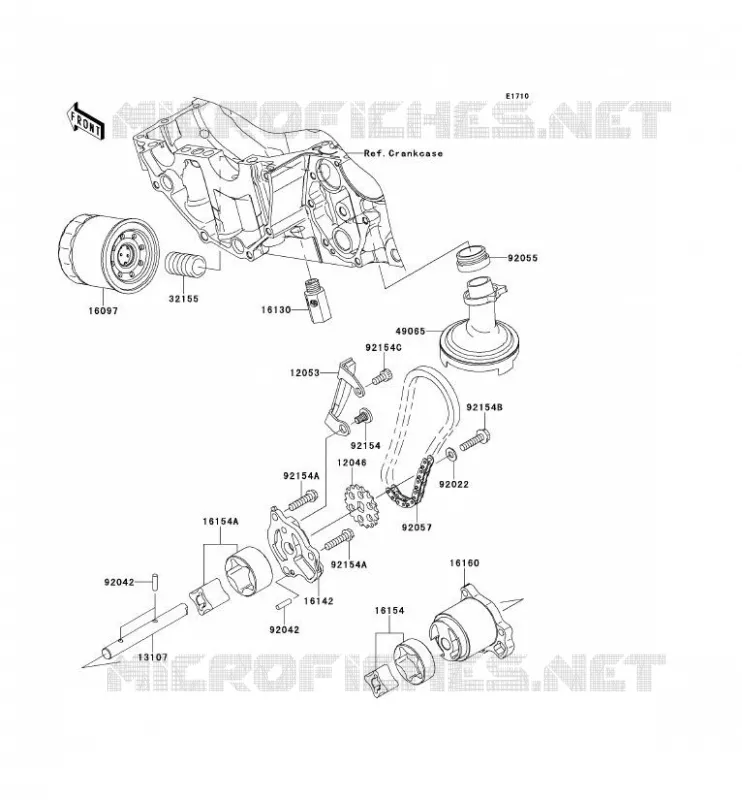 POMPE A HUILE/FILTRE &Agrave; HUILE Kawasaki MOTOS 650 2013 ER-6N  ER650EDS