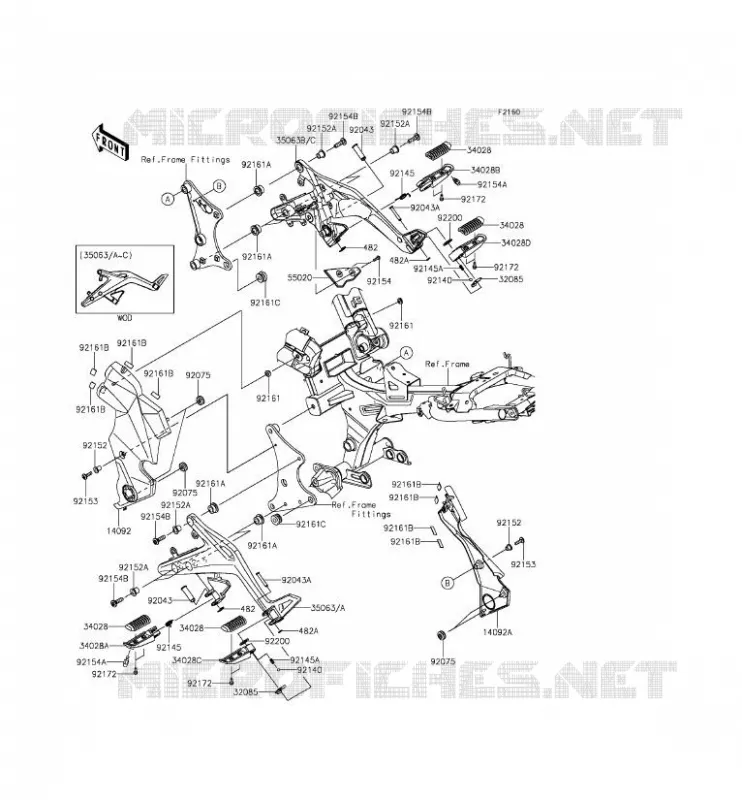 REPOSE PIED Kawasaki MOTOS 650 2016 ER-6N  ER650EGF