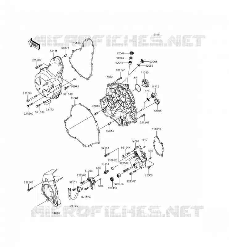 COUVERCLES MOTEUR Kawasaki MOTOS 650 2012 ER-6N ABS  ER650FCF