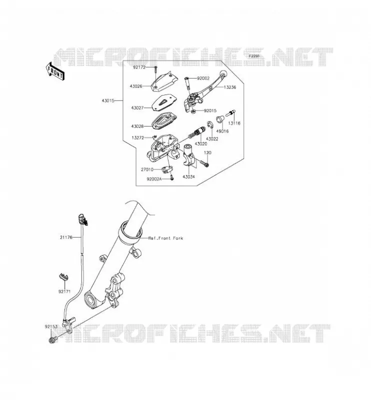 MAITRE CYLINDRE AV Kawasaki MOTOS 650 2013 ER-6N ABS  ER650FDS