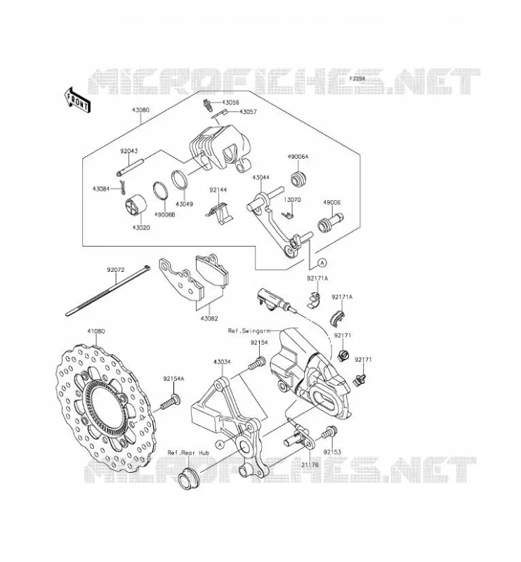 FREIN ARRIERE Kawasaki MOTOS 650 2013 ER-6N ABS  ER650FDS