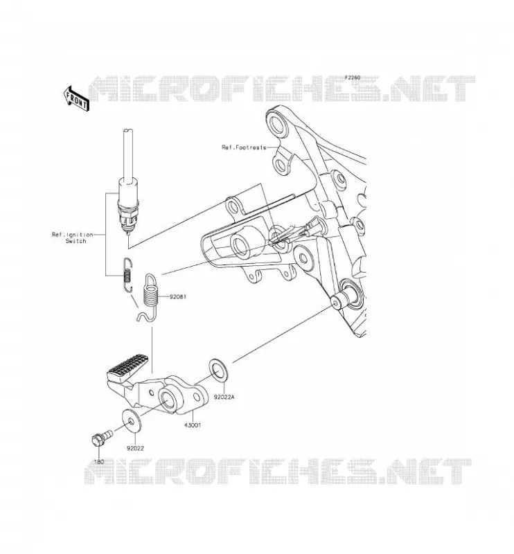 PEDALE DE FREIN Kawasaki MOTOS 650 2014 ER-6N ABS  ER650FEF