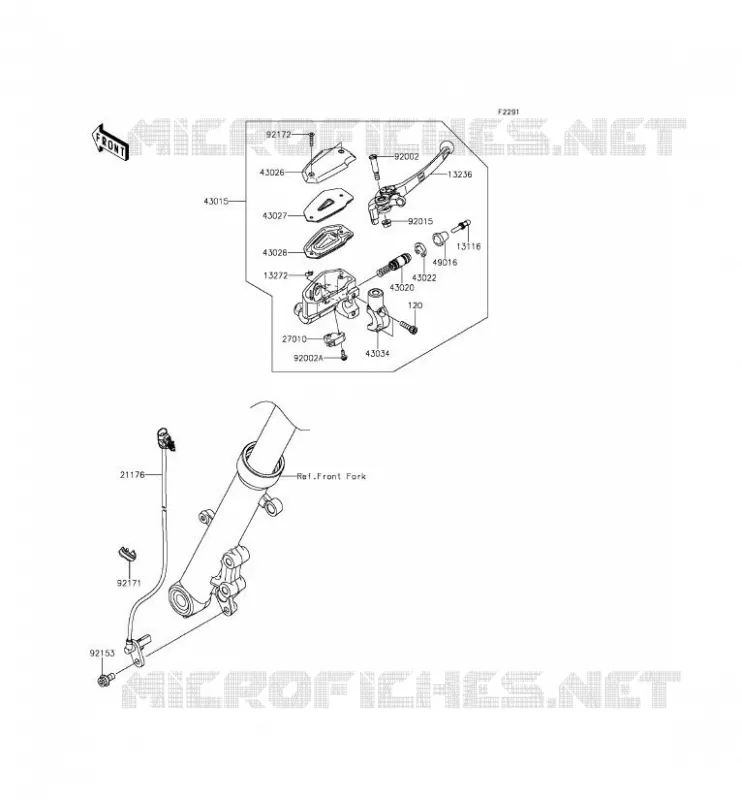 MAITRE CYLINDRE AV Kawasaki MOTOS 650 2016 ER-6N ABS  ER650FGF