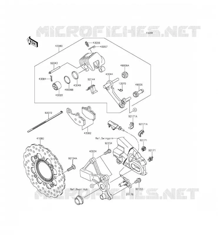 FREIN ARRIERE Kawasaki MOTOS 650 2016 ER-6N ABS  ER650FGF