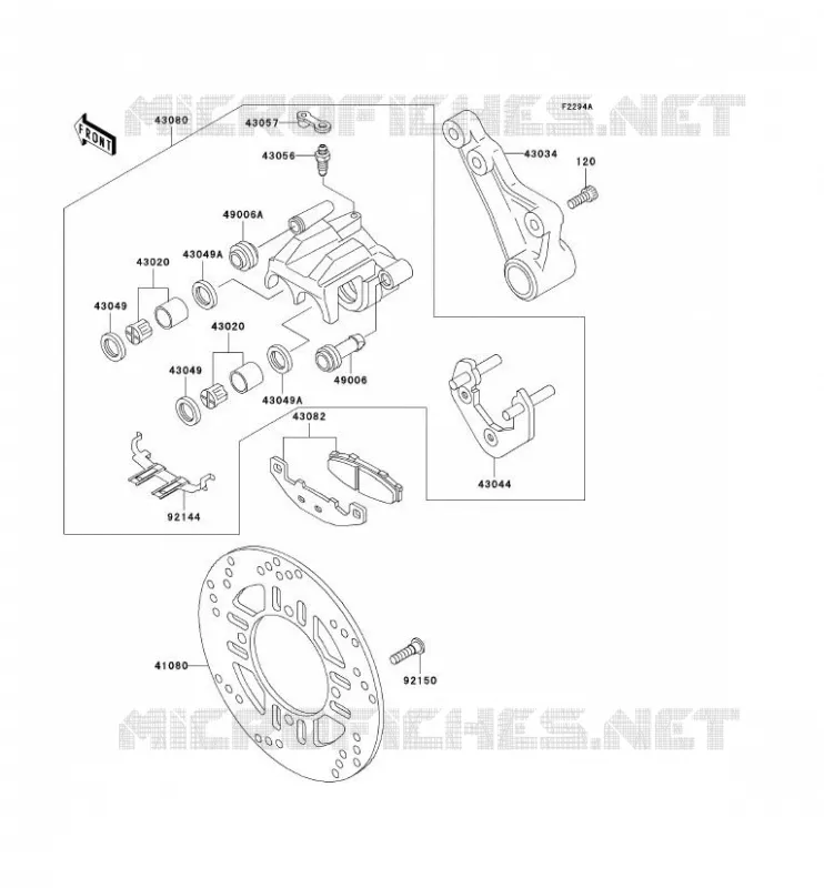 FREIN ARRIERE Kawasaki MOTOS 250 2004 NINJA 250R  EX250-F18