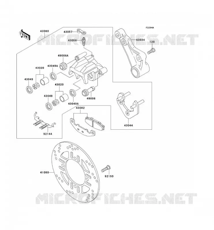 FREIN ARRIERE Kawasaki MOTOS 250 2005 NINJA 250R  EX250-F19